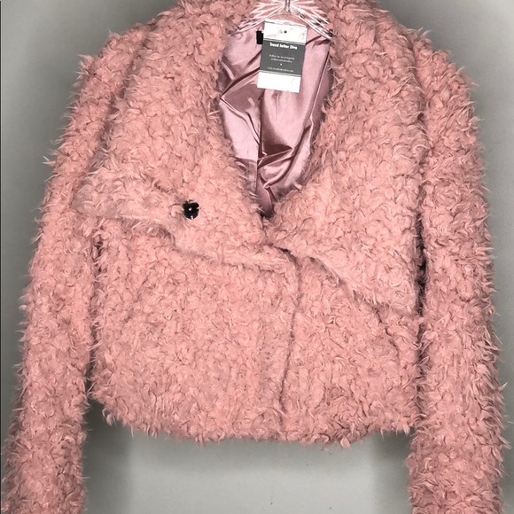 LAST 1! MAUVE SHERPA SHAGGY JACKET - Picture 4 of 7